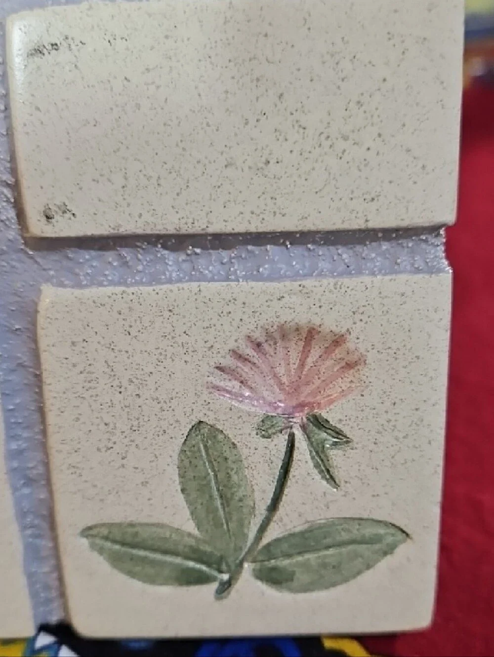 Handpainted Floral Ceramic Tile Inlay Photo Picture Frame